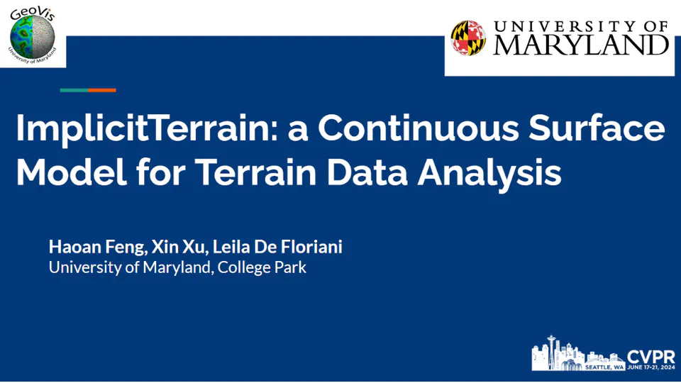 Presentation of ImplicitTerrain @ CVPR2024 INRV Workshop