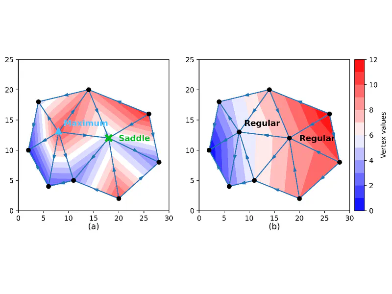Critical Features Tracking on Triangulated Irregular Networks by a Scale-Space Method